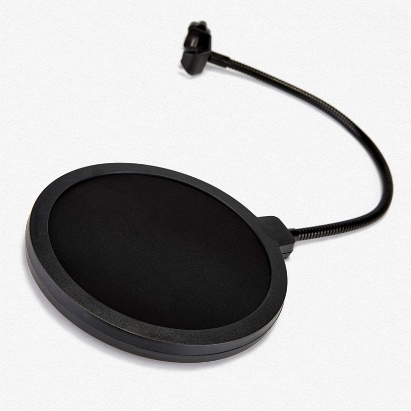2PCS Microphone Filter Shape Wind Mask Shield Screen with 360 degree Gooseneck Clip for Recording and Broadcasting