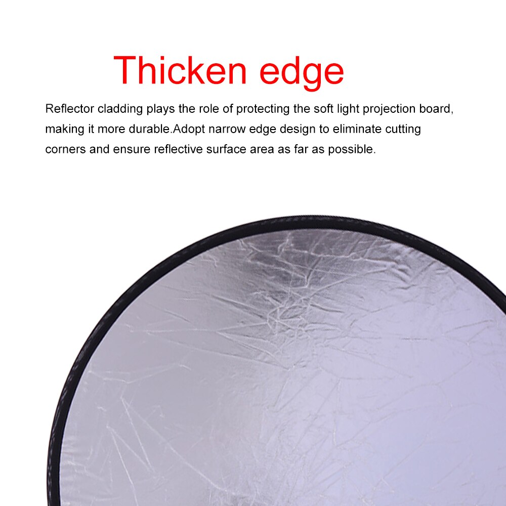 60cm 2 In 1 Portable Light Reflector Round Photo Studio Diffuser Silver White Studio Photography Reflector Premium