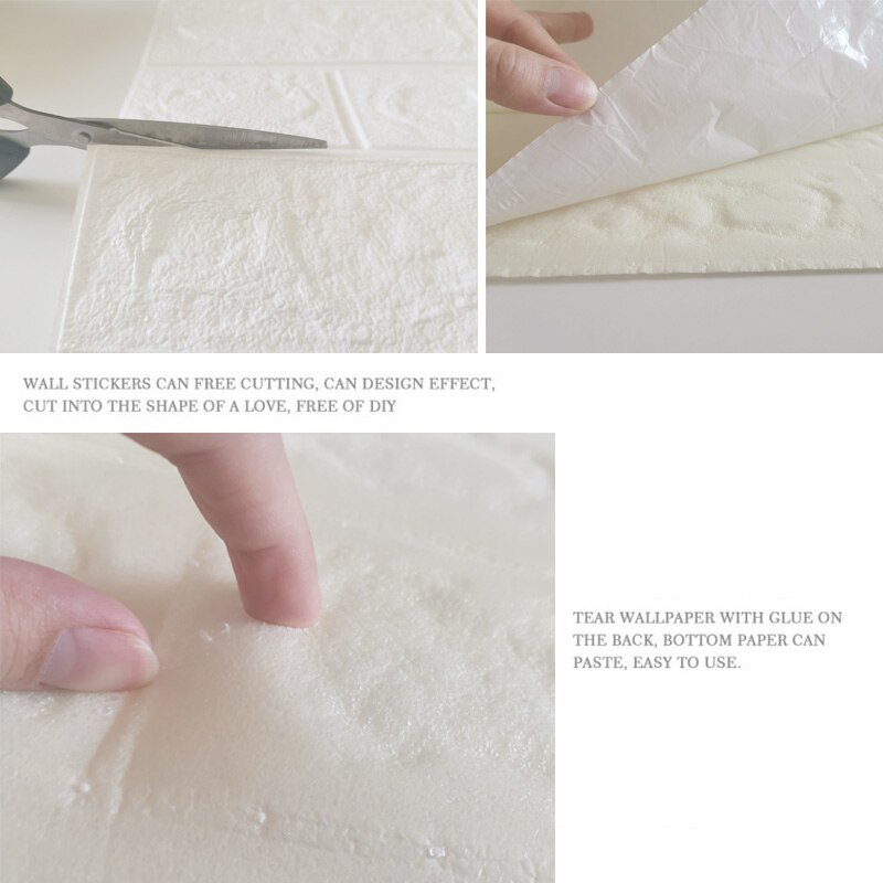 3D Wall Stickers Imitation Brick Bedroom Decor Panel Self-adhesive Wallpaper for Living Room Kitchen TV Backdrop Home Decoration