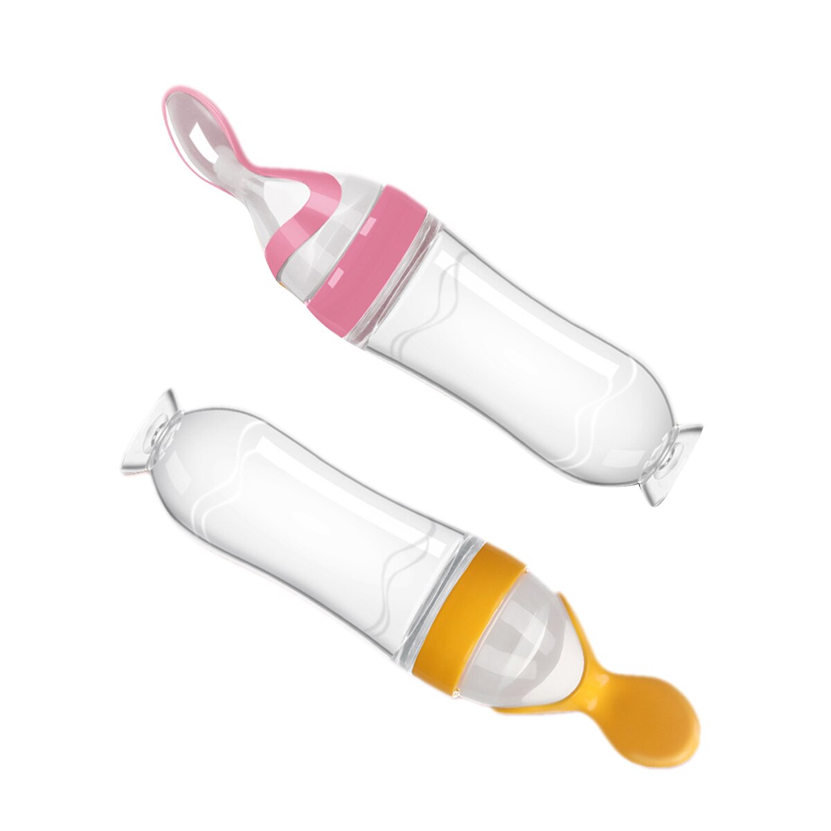Babyvoedingslepel met stofkap schaalmarkering zuignap ronde bodem lekvrije fles aanvullende voedselfles