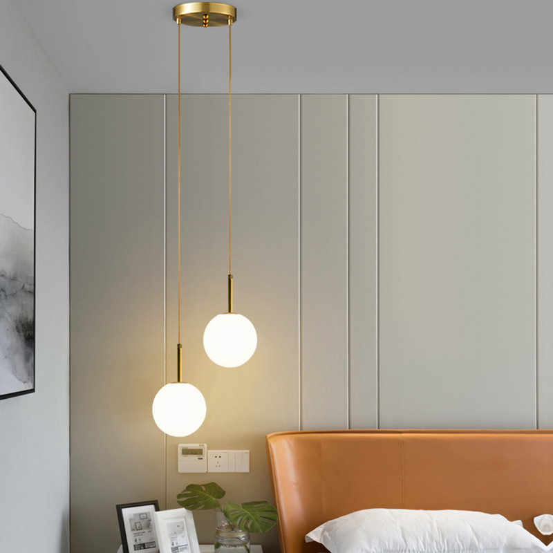 Nordic Glas Ball Anhänger Lichter Spannung 110V 220V Wohnkultur Esszimmer Schlafzimmer Nachttisch Ecke Hängen Lampen für Decke