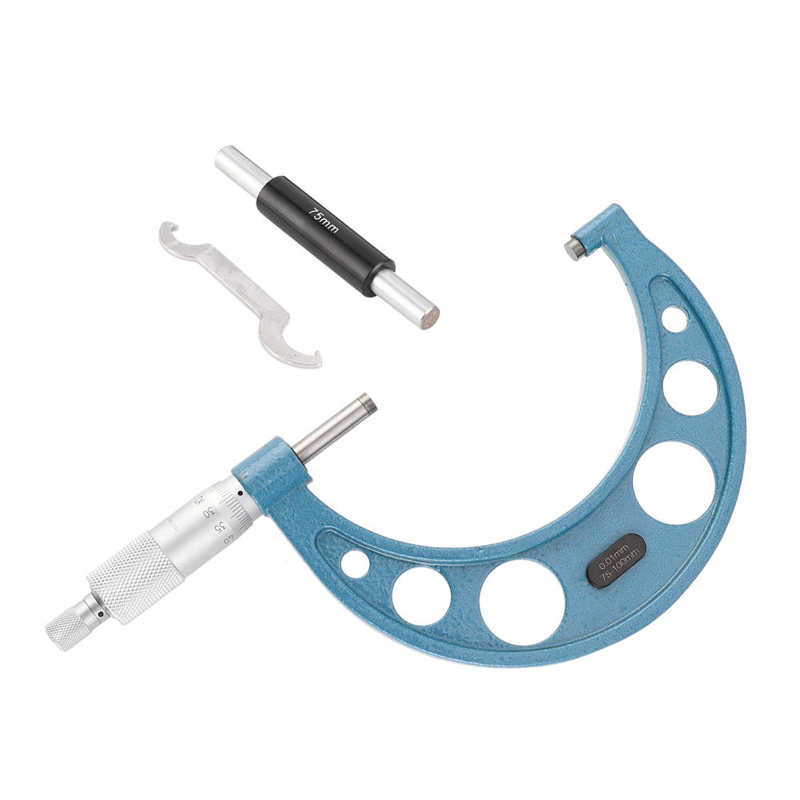 75-100Mm Buiten Micrometer Spiraal Buiten Meten Remklauwen Mechanische Structuur Vergrendeling Meetklok