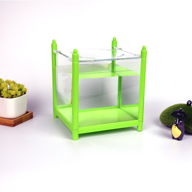 LED Fish bowl Mini Mini Glass transparent Originality Tabletop Fish tank Multi lattice Superimposition barrier box Aquarium