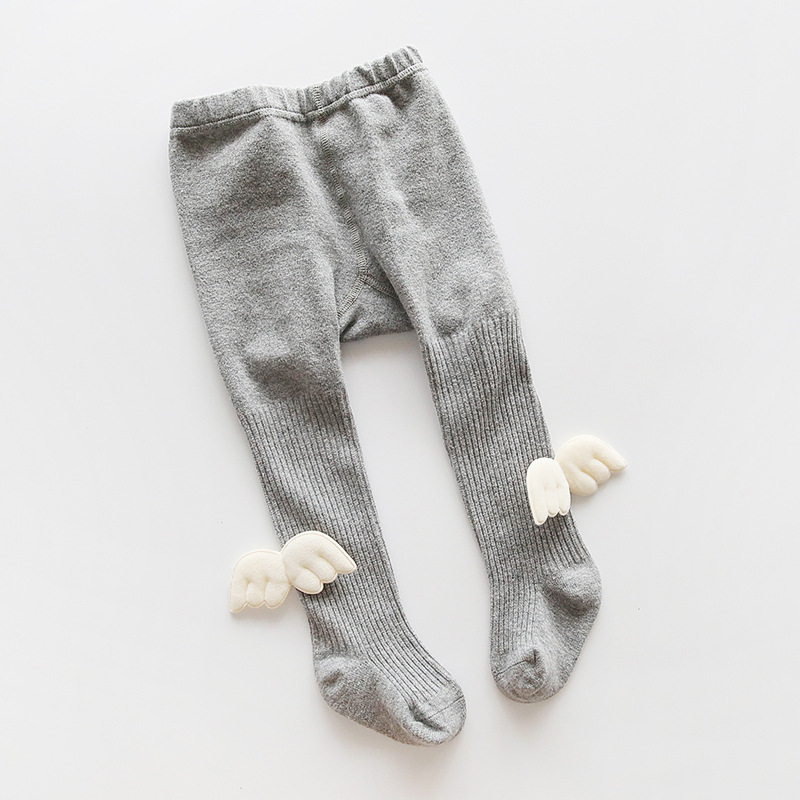 Pantimedias de algodón para niña, pantalones ajustados con cuello de punto, primavera, otoño e invierno, 0-8 años: grey / 1-2T