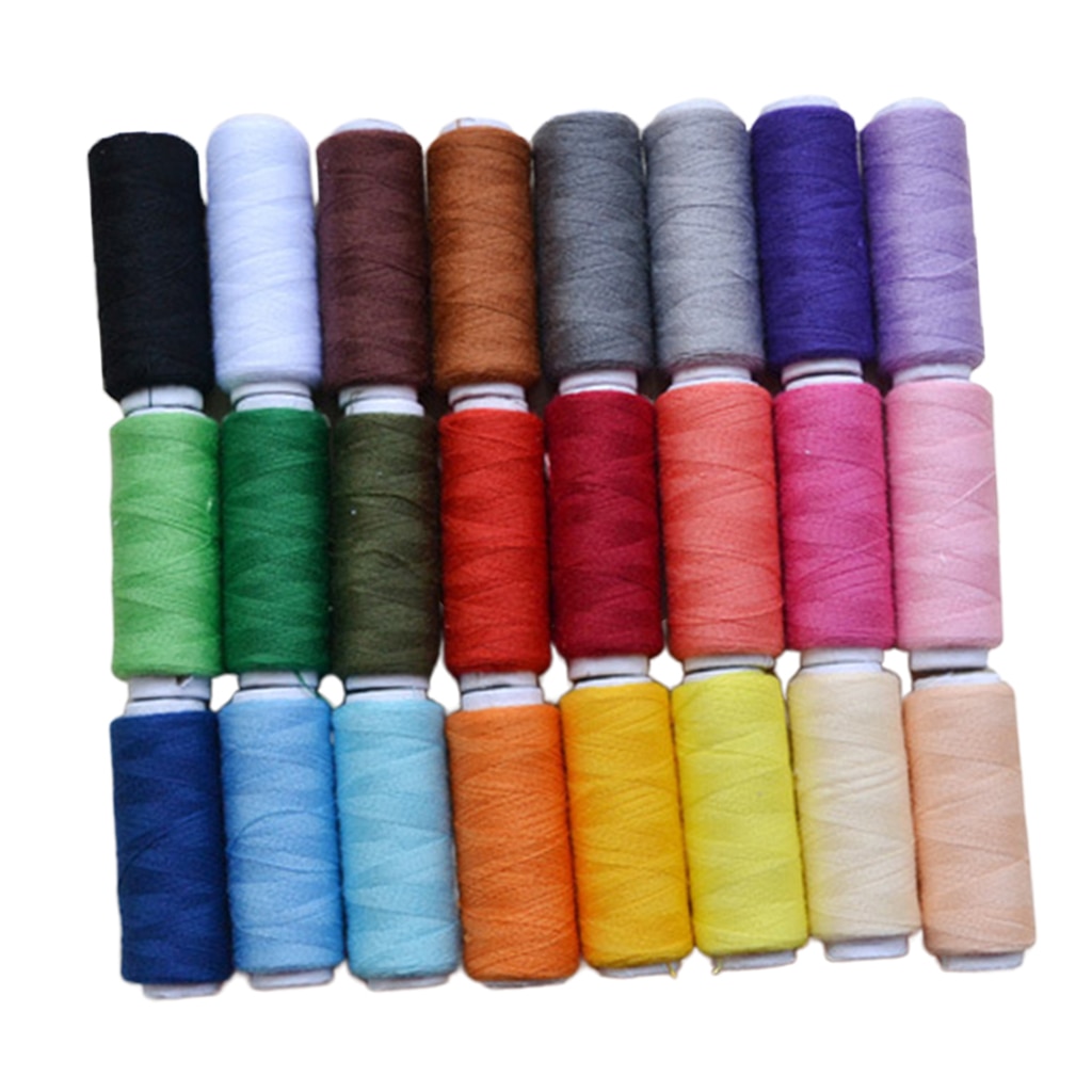 24Pcs Polyester Naaigaren 24 Kleuren 200 Yards Elke Spoelen Sewing Kit Voor Hand & Machine Naaien