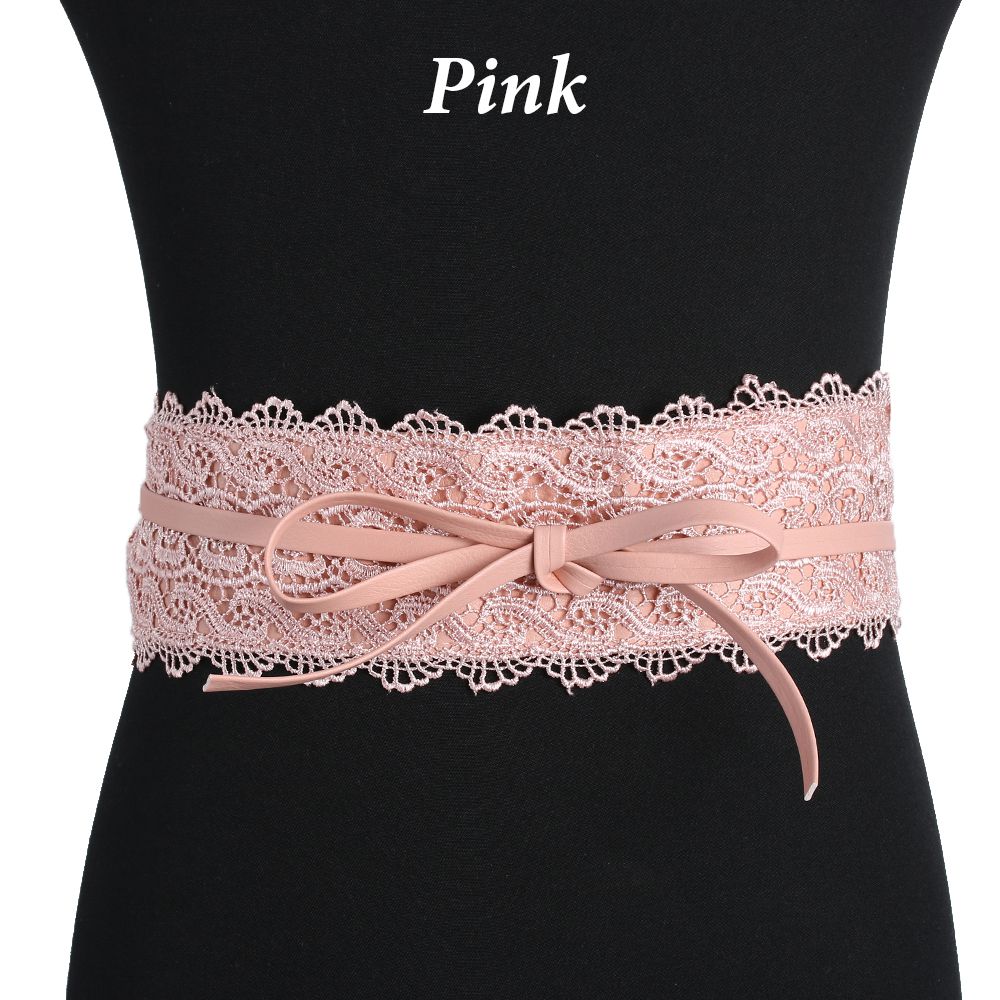 Vestido de boda para mujer, corsé ancho, cinturón de encaje, cinturón de cintura con autolazo para mujer, decoración colorida de banda de cintura de encaje a la