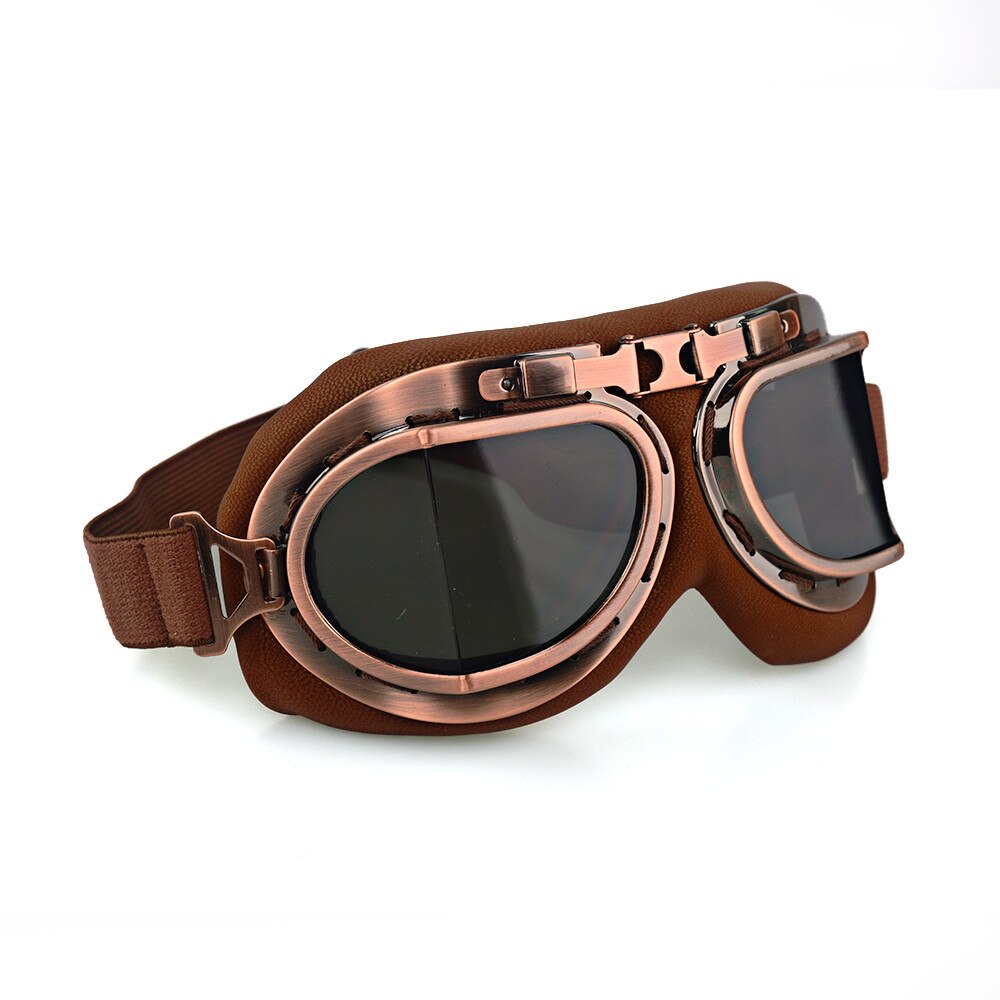 Lunettes de Moto rétro classique café racer, Vintage, pour Harley Pilot, pour casque, Protection UV: Smoke lens