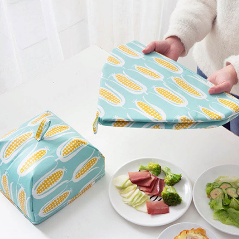 Bærbar foldeovertræk frokostpose aluminium foliebordsdækning støvforebyggelse flyve maddæksel køkkenudstyr