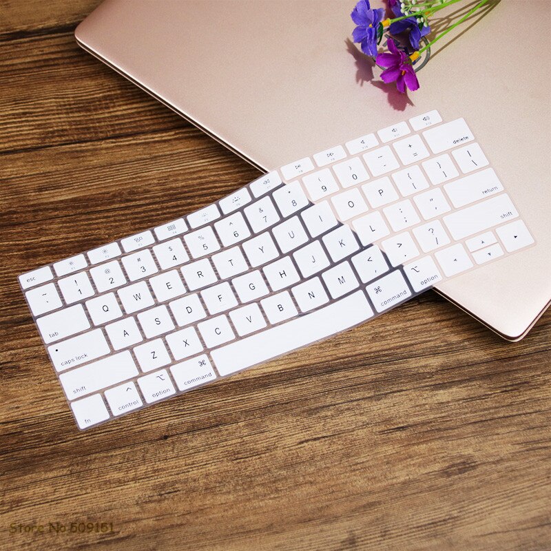 Angielski US Teclado klawiatura Protector pokrywa ochronna skóra dla nowego Apple MacBook Air 13 13.3 cala A1932 2019 2018 Touch ID: White