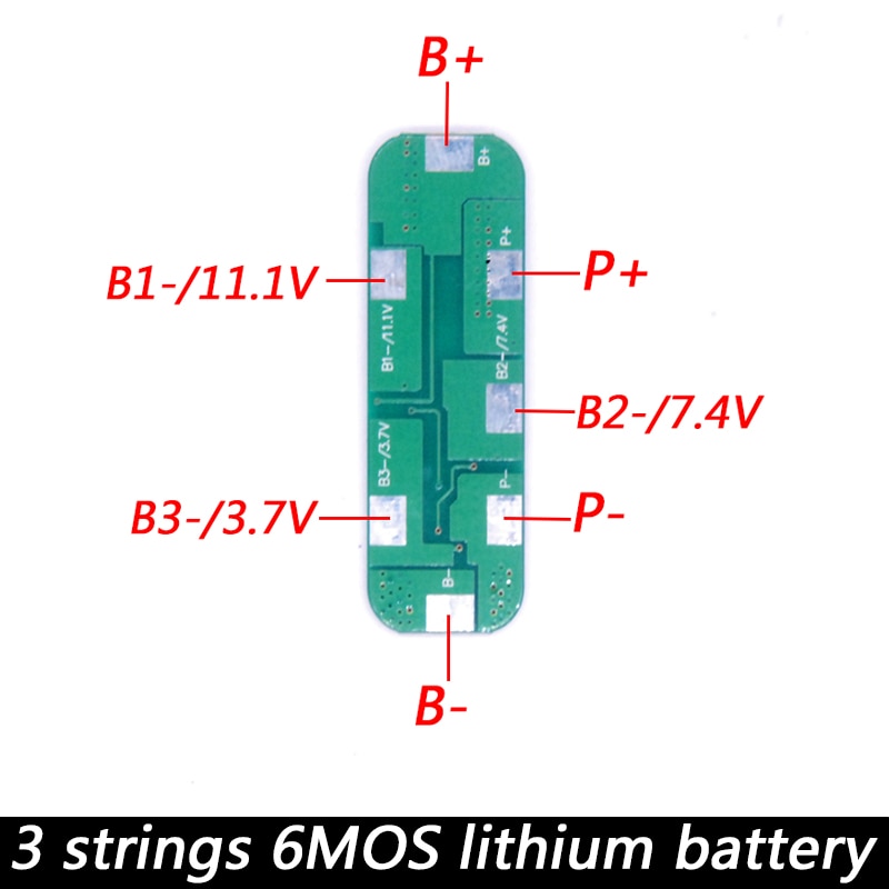 Liitokala 12V 6MOS Lithium Batterij Bescherming Boord 3S 10.8V 11.1 12.6V 18650 Lithium Batterij Voltage Bescherming printplaat