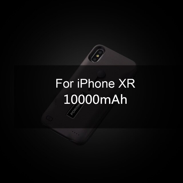 10000mAh Power Bank Für iphone 6 6s 7 8 Plus Batterie Ladegerät Fall Für iphone X XS Max XR Batterie Fall Ladegerät Fall Backup: Black For iPhone XR