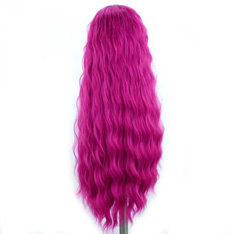 Charisma-Peluca de encaje frontal para mujer, pelo sintético con ondas al agua, Color morado degradado, raíces negras, largo