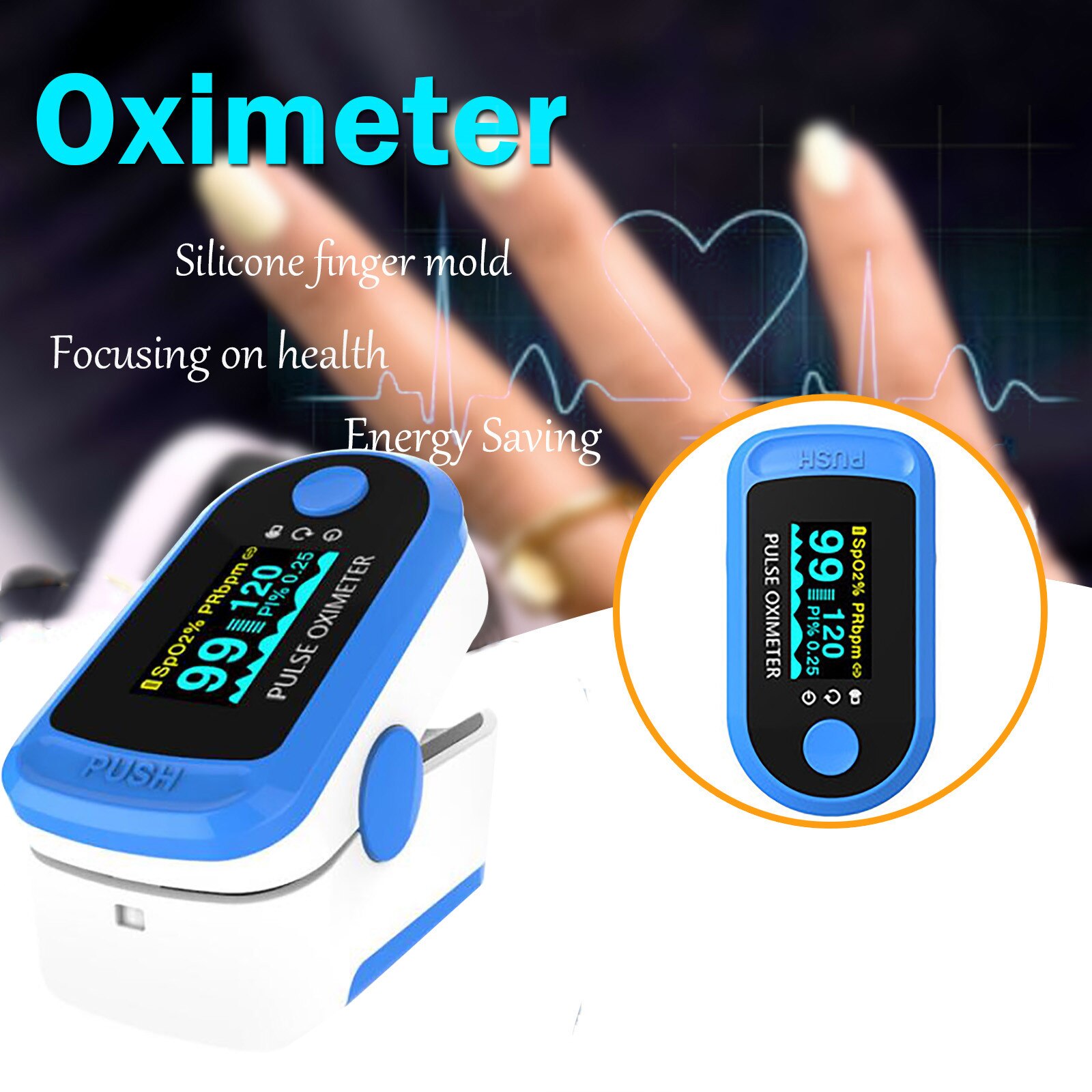 LED Screen Finger Clip Oximeter Pure Monitor Dignostic Pulse Oximetry Measuring Blood Oxygen Finger Clip Decorative Telescopes