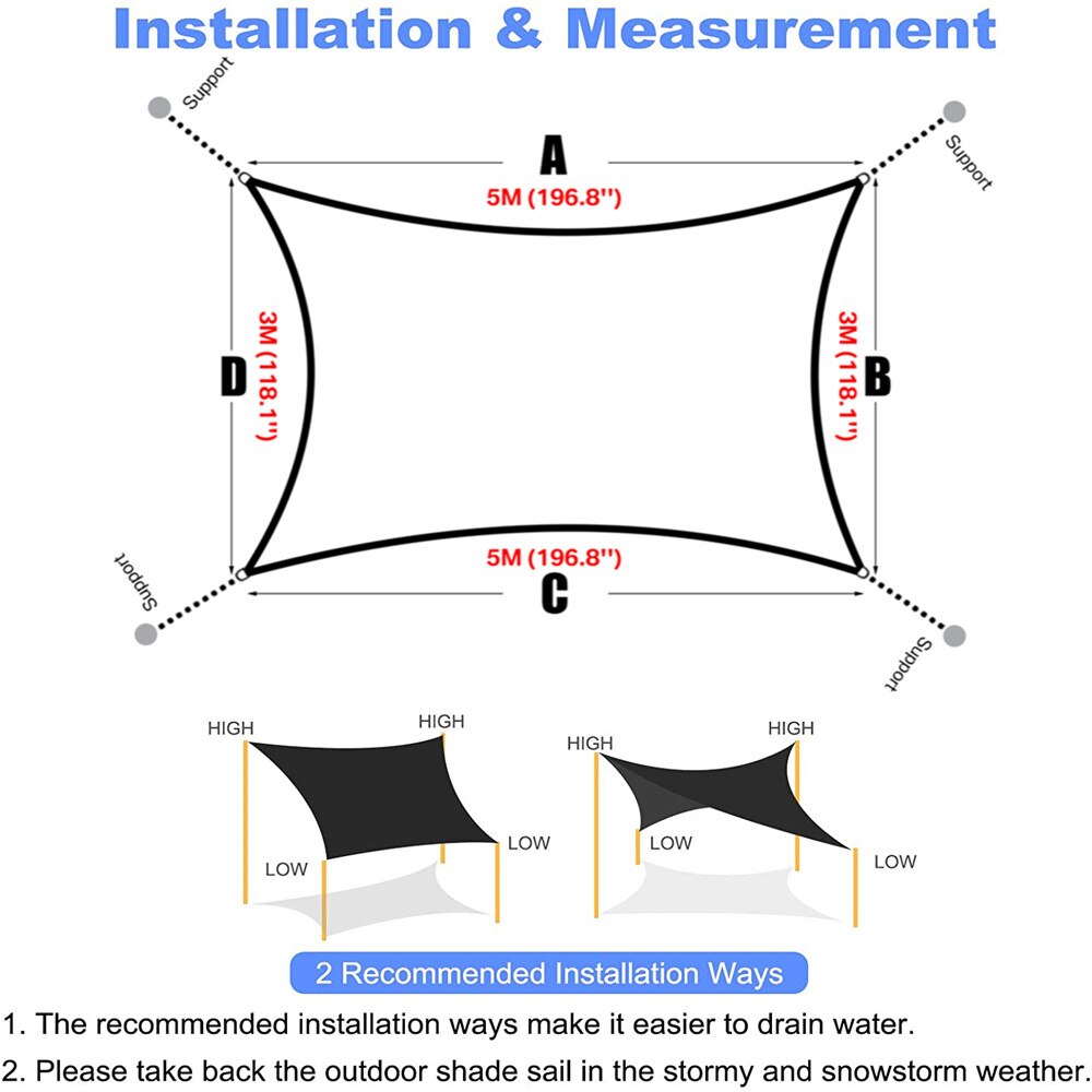 Sonne Sonnensegel 98% UV Block Sonnenschirm Segel für Terrassen Hinterhof Parkplatz Baldachin Markise Zelte Party Im Freien Pavillon Pergola Abdeckung