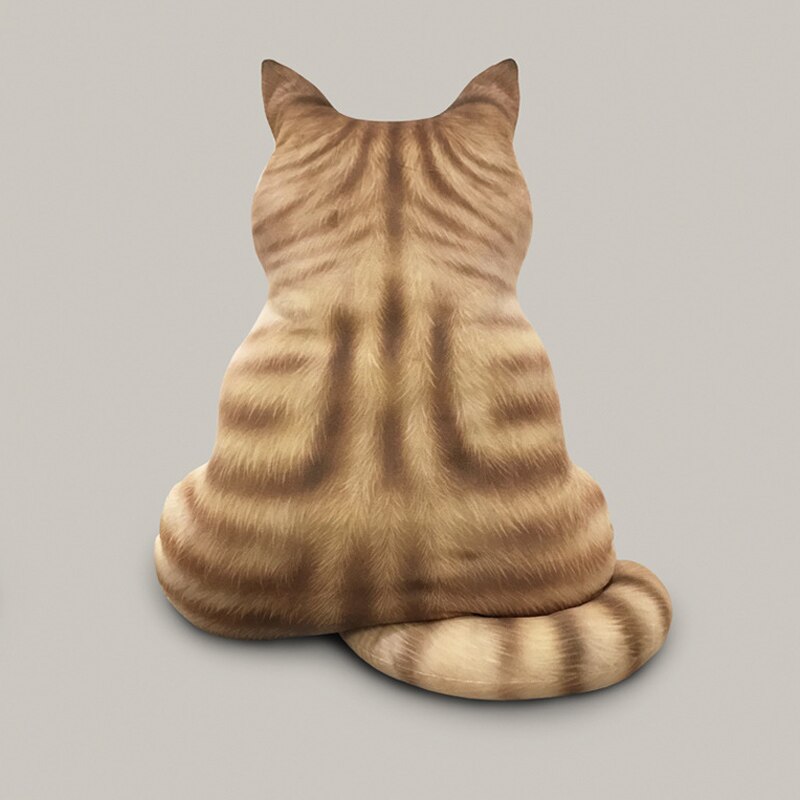 Strip Cat Shape Plush Cushions Pillow Back Shadow Comfortable Cushion Cat Shape Filled Animal Cushion Kids Cute Pillow Toys: Orange Cat / 51cm