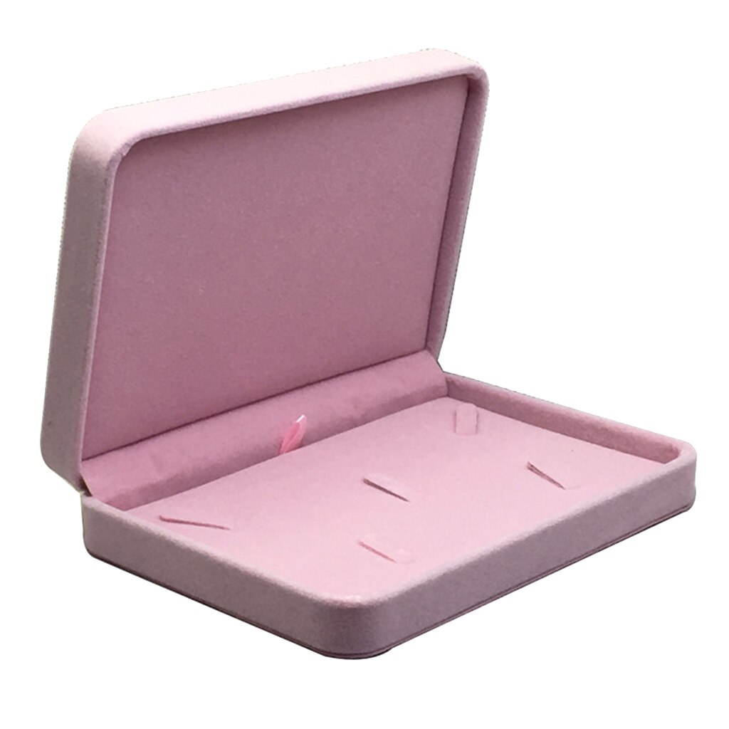 Caja de de terciopelo de lujo, caja de joyería para anillo, pulsera, collar, pendientes, colgante, caja de almacenamiento, vitrina de , organizador de joyería: Pink