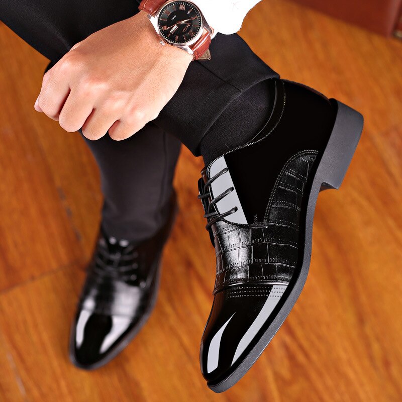 hommes en cuir chaussures formelles à lacets chaussures habillées Oxfords rétro chaussures travail chaussures hommes chaussures habillées