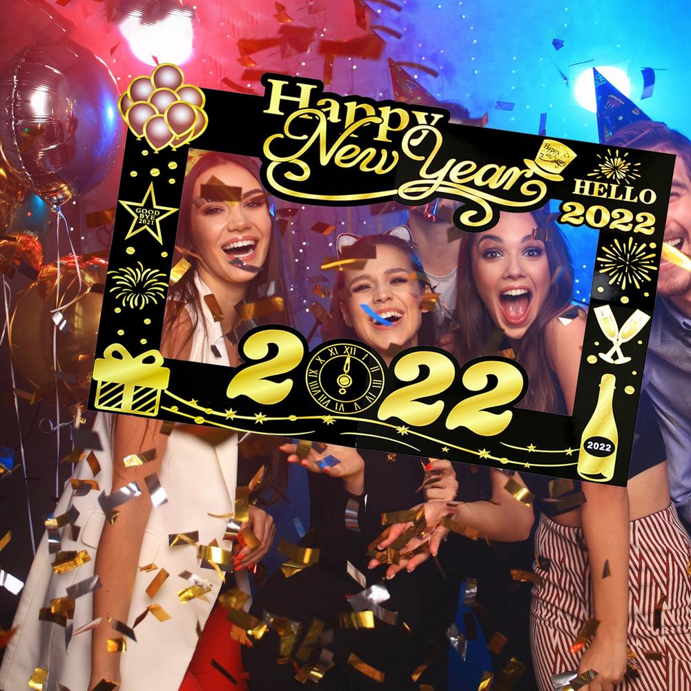 2022 Jaar Foto Booth Frame Grote Selfie Foto Frame Voor 2022 Oudejaarsavond Feestartikelen Foto Booth Props met Gelukkig N