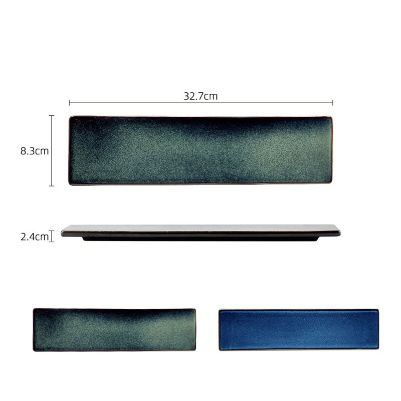 FANCITY platos planos largos, platos rectangulares para sushi, platos de aperitivos para restaurante, platos para el hogar, platos de cerámica