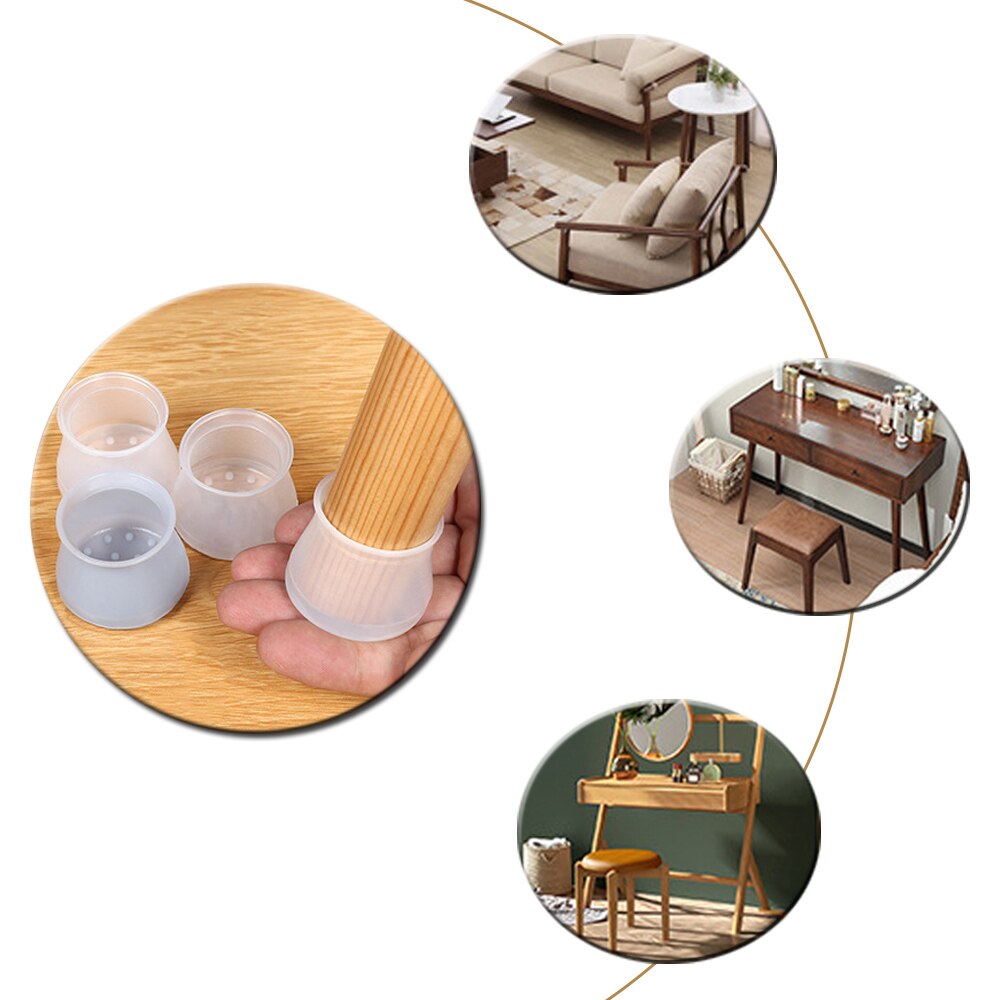 16Pcs Furniture Leg Silicon Protection Cover, Floor Protection Mat , For Round Chair Leg Table Leg Prevents Scratches And Noise