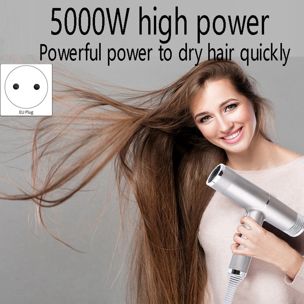 SURKER-secador de pelo iónico de 2000W, herramienta de estilismo de cabello con difusor, enchufe de la UE, color gris