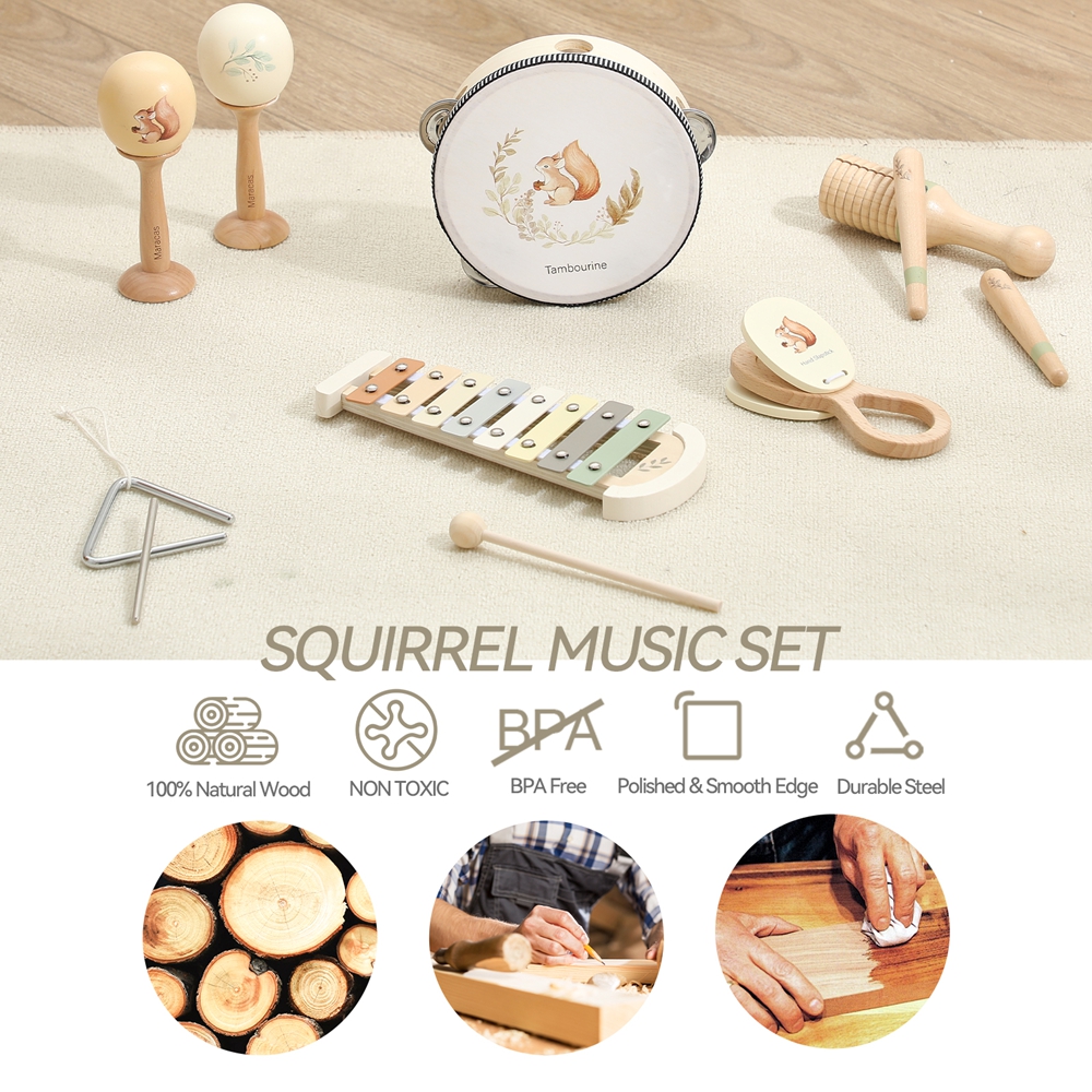 Muziekinstrumenten Montessori Muziek Baby 0-12 Maanden Speelgoed Drum Xylofoon Kinderen Vroege Educatieve Houten Instrumenten Baby Speelgoed