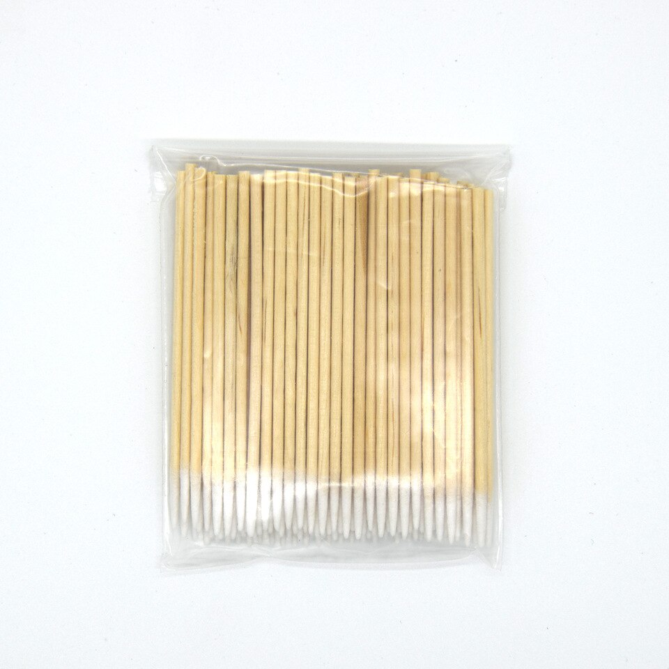 100pcs Disposable Wood Cotton Swab Cotton Buds Cosmetics Permanent Makeup Q-tips