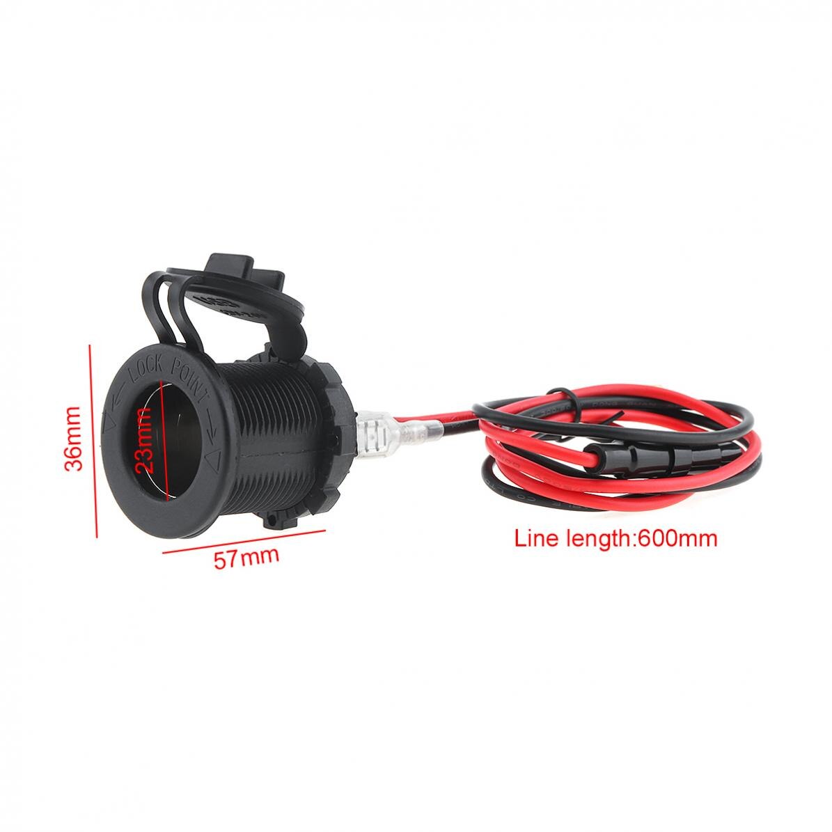 Motorfietsladers zwart 12v waterdichte sigarettenaansteker gps-aansluiting dubbele usb autolader mobiele telefoonlader voor in de auto