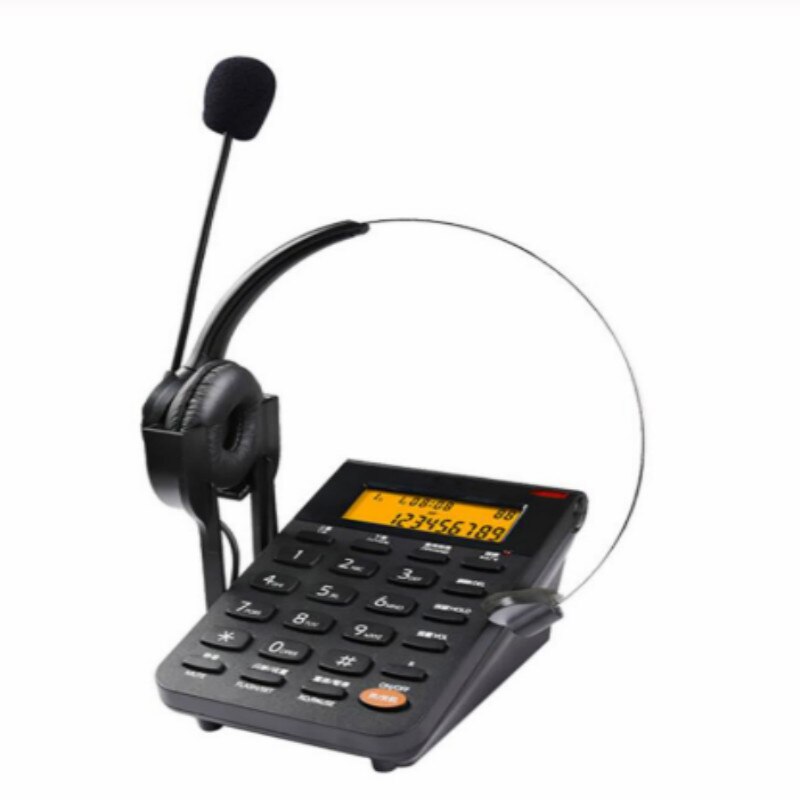 Head-mounted recording telephone headset customer service operator telephone sales Corded Telephone headset outbound landline