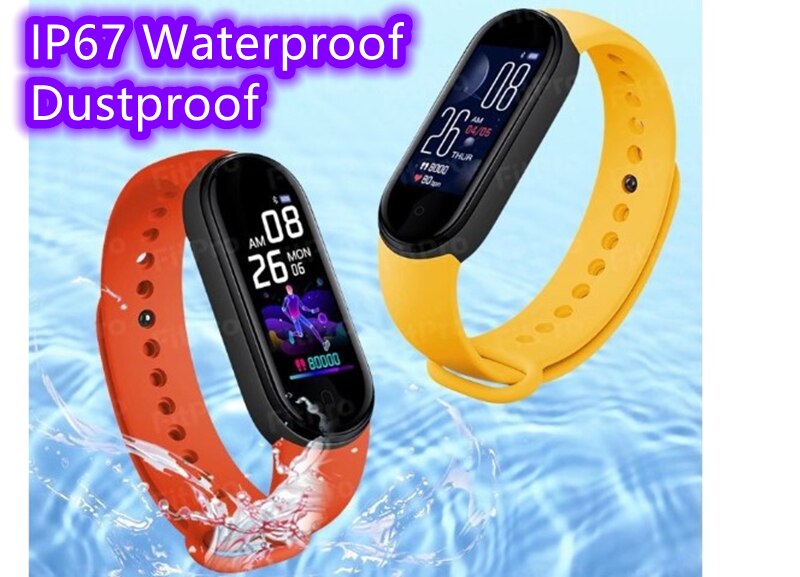 Pulsera inteligente M5 resistente al agua IP67, reloj de pulsera inteligente portátil con podómetro y Bluetooth, Monitor de ritmo cardíaco y deportivo