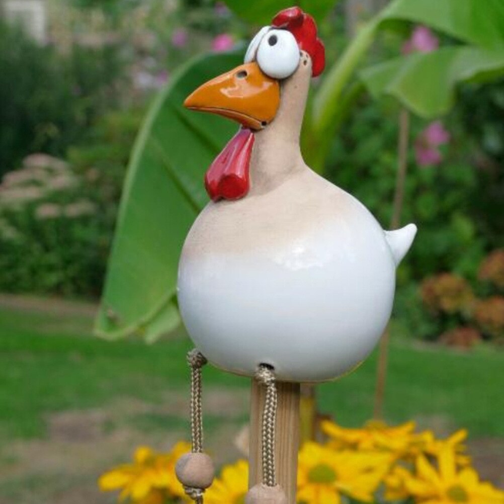 Resin Chicken Figure Ceramic Long Legged Hen Garden Backyard Decoration Ornament Mother&#39;s Day Pottery Figure Handcraft