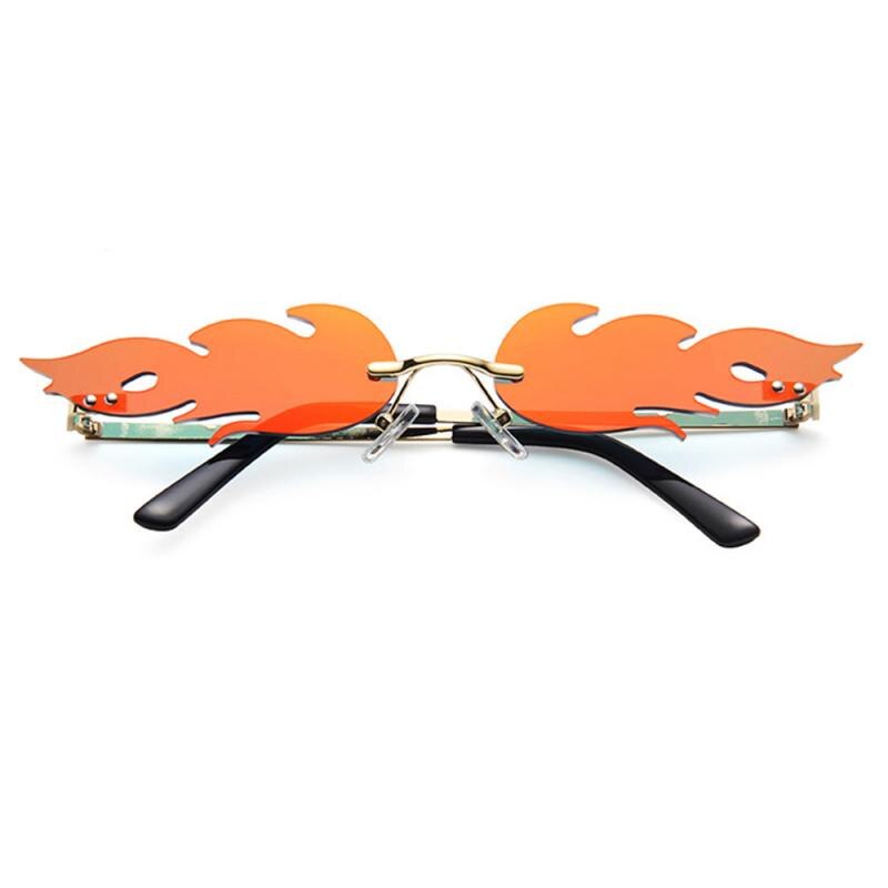 Motor-/Fahrrad NEUE Feuer Flamme Sonnenbrille Frauen Männer Randlose Sonnenbrille Frauen Spiegel Rechteck Jahrgang Sonnenbrille UV400