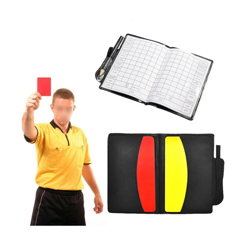 Voetbal Scheidsrechter Kaartenset Waarschuwing Scheidsrechterbord Rode en gele kaarten Portemonnee Scorebladen Notebook Rechter Accessoires