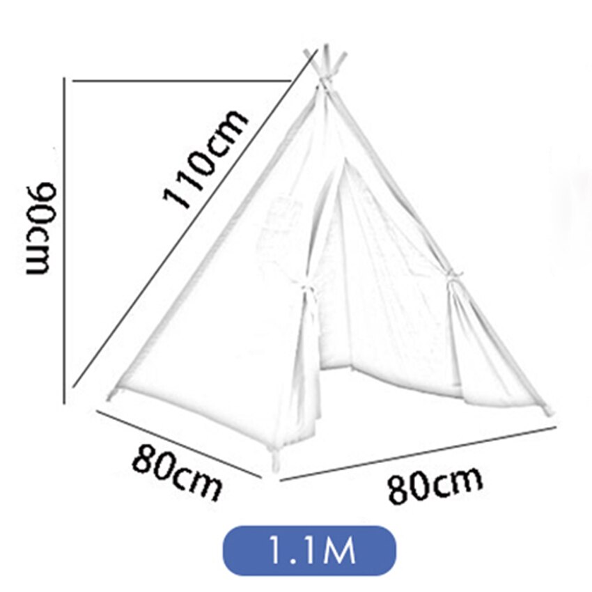 1.1M Cotton Carva Indian Children's Tent Portable Kids Tent Tipi Teepee Children's House Indoor Children's Hut Baby Tent