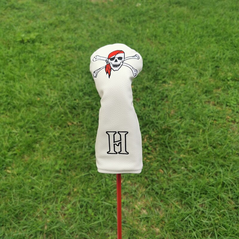 Pirate Golf Club Head Cover Is Suitable for Driver Fairway Putter 135H Club Cover PU Leather Unisex 진주게이츠: H(white)