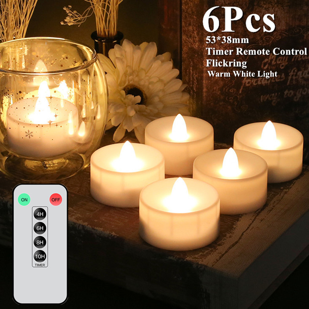 12/24 Stück flammenlose LED-Kerze mit/ohne Fernbedienung, Beleuchtung, flackernde Flamme, Teelicht für Halloween, Weihnachten, Heimdekoration