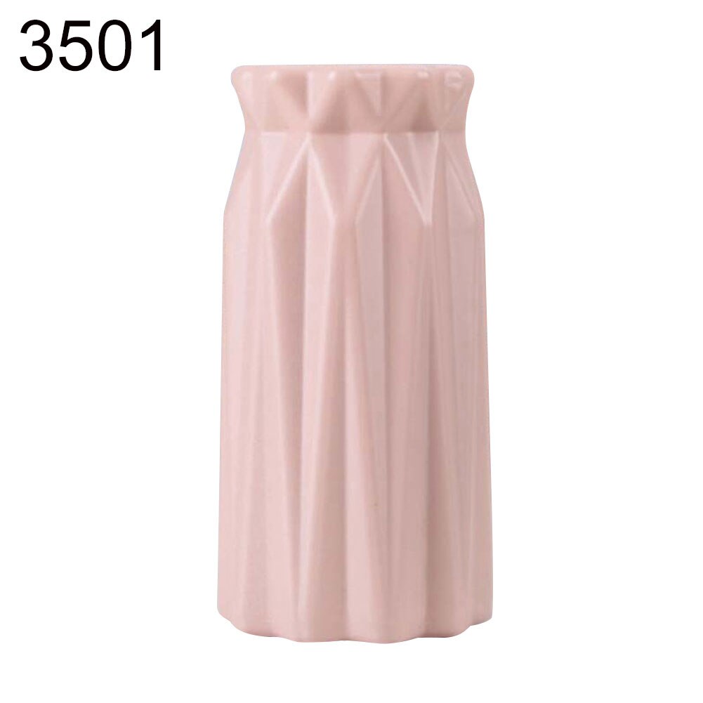 Origami plastic vaas scandinavische bloempotten decoratieve vazen onbreekbare bloempot bloemen vazen decoratie huisdecoratie: Roze 3501
