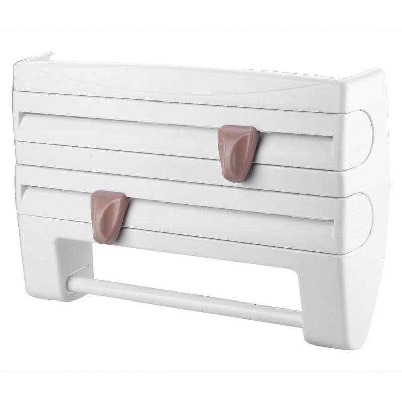 Soporte para pared de papel de cocina, organizador de cocina, dispensador de conservante, estante de almacenamiento para botellas de salsa de cocina, rollo de pared para almacenamiento de papel