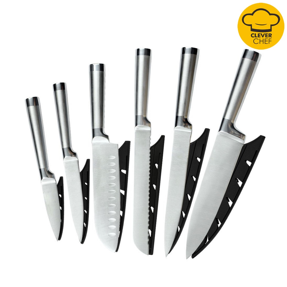 Kitchen Knife Set 7Cr17mov Germany Stainless Steel Chef Knives Fruit Utility Santoku Chef Slicing Bread Sharp Cooking Knife