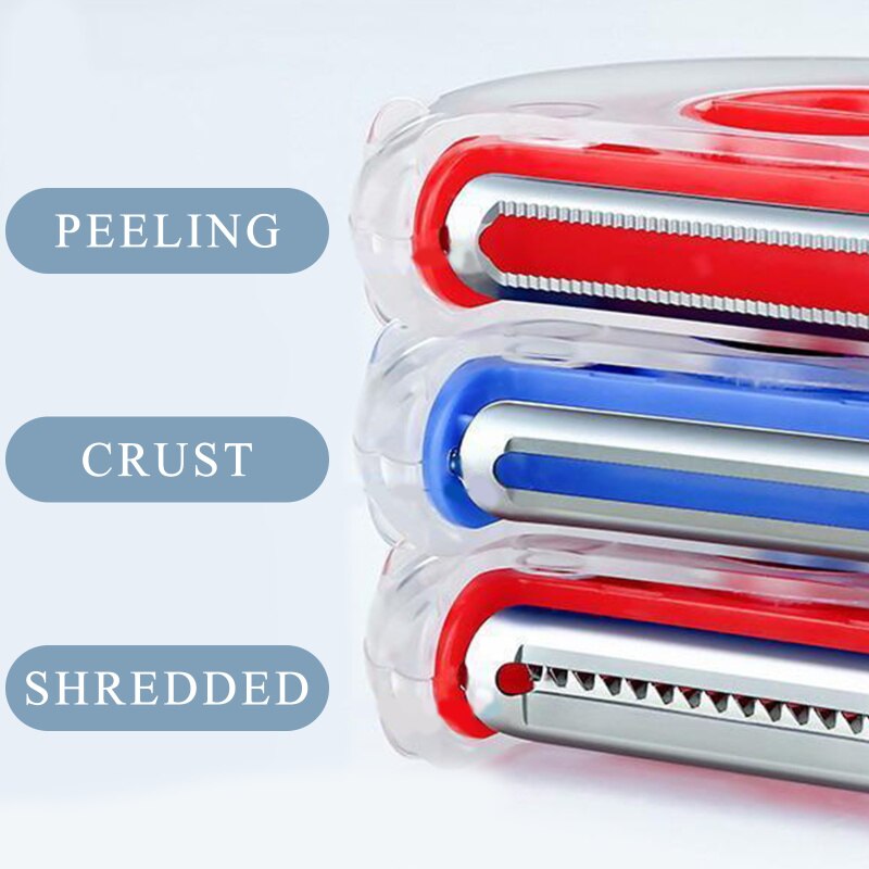3 In 1 Peeler Slicer Shredder Peeler Julienne Cutter Multi Stainless Steel Blade Grater Zester Kitchen Accessories Rotary Peeler