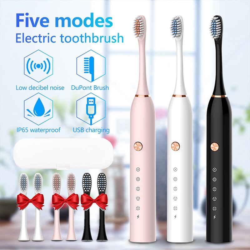Ultrasonic Sonic Electric Toothbrush USB Rechargeable Tooth Brush Adult Electronic Washable Whitening Relax Teeth Brush