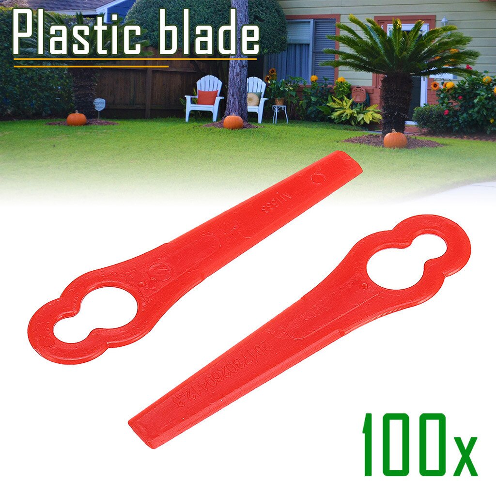 100 Pcs Gras Trimmer Blade Rode Plastic Blade Cutter Vervangen Tuin Gazon Trimmer Spare Blade Rode Tool Onderdelen Tuinieren # t2G: Red 