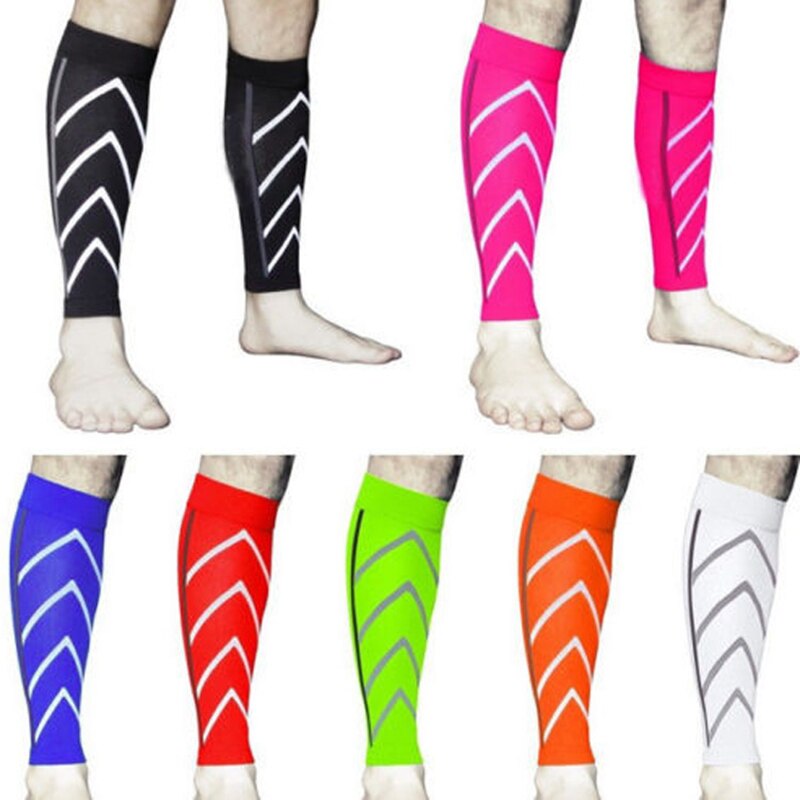 Calze sportivo calze A Compressione di notte da corsa in nylon ghette fluorescenti calzini di Pallacanestro Delle Donne Degli Uomini di Ciclismo Compressione gamba Slee