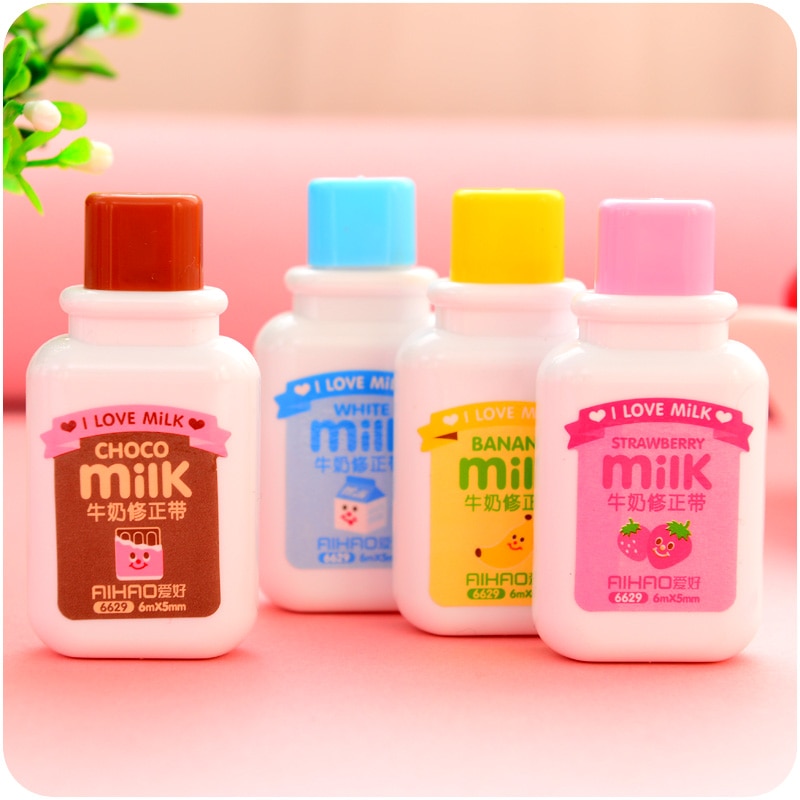 12 teile/los Milch trinken korrektur Band Kawaii schreibwaren Büro Material Schule versorgung korrektur escolar cinta papeleria F847