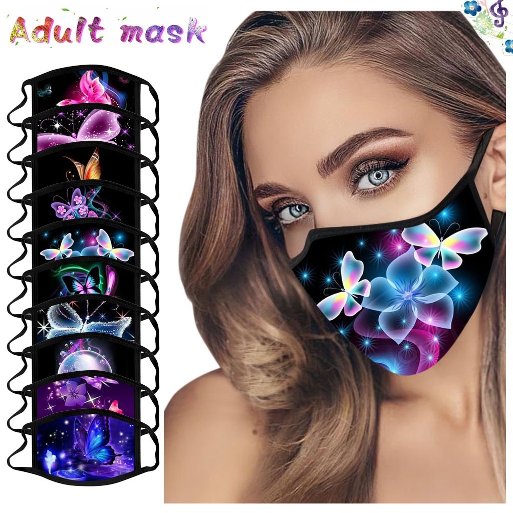 Mascarillas de esquí de Navidad para adultos, máscara lavable de algodón con estampado de animales, reutilizable, transpirable, 1 unidad