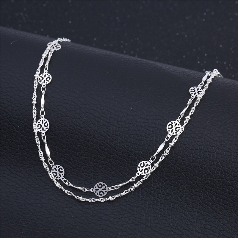 Summer Beach Ankles Foot Bracelet Flower Foot Jewelry For Women 925 Sterling Silver Chain Link Anklet SB165