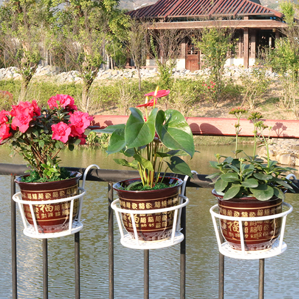 Flower Shelf Storage Rack Balcony Flower Stand Balcony Flower Rack Wall Hanging Green Dill Orchid Pot Iron Fence