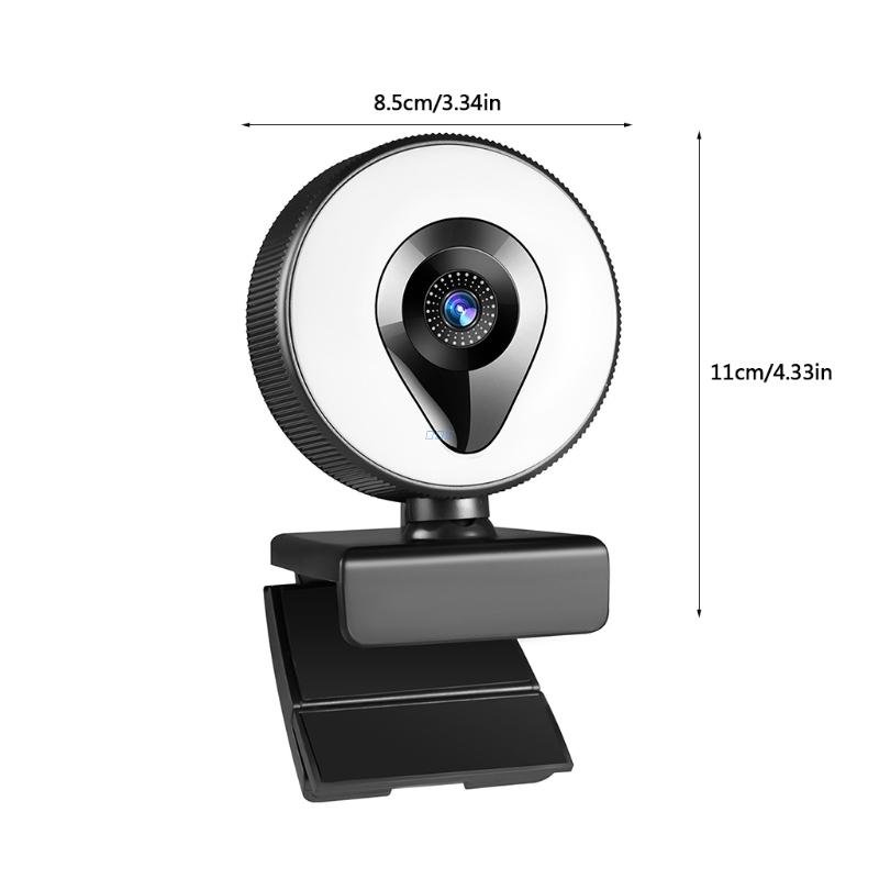 Webcam 1080 4K 2K Focus AutoFocus Web Cam USB PC Computer Microphone Desktop 360° Camera Video Widescreen Live Cam 800W