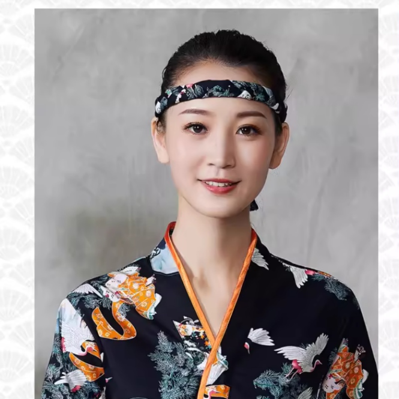 Hand Woven Japanese Cuisine Headband Sushi Head Strap Men Work Chef Vintage Waiter Headdress For Men Women: Brown