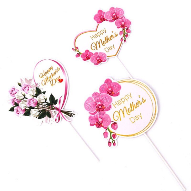 1pc wstążka bukiet kwiaty dzień matki urodziny ciasto włóż kartę narzędzie robić dekoracji ciast po pieczeniu włóż kartę prezent dla mamy kartę